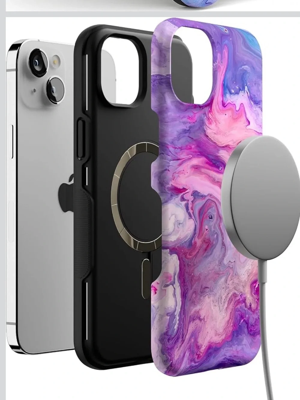 Casely Purple Marble iPhone 14 Plus Case - Protective Design
